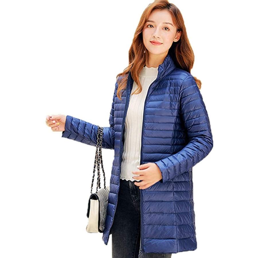 売れ筋がひ贈り物 防寒 軽量 スリム ブルーブラック レディース ダウンジャケット ロングコート 防風 ラライ ファッション カジュアル ダウンコート シンプル 暖かい 下着 靴下 部屋着