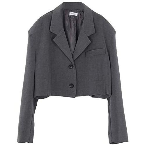 クーポン特価 緩い 春のファッションシングルブレスト短いsytle長い袖ブレザーハイウエストのスーツのパンツグレー2 Pieesセット 快適 Color Gr 直販お買い得 Htvnepal Com