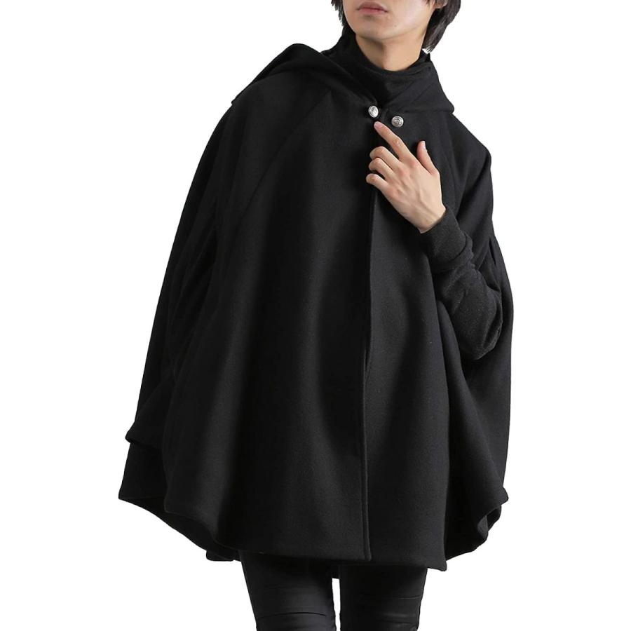 アズスーパーソニック コート ポンチョ フード付き ウール ケープコート メンズ ブラック F 新世代マルシェ 通販 Yahoo ショッピング