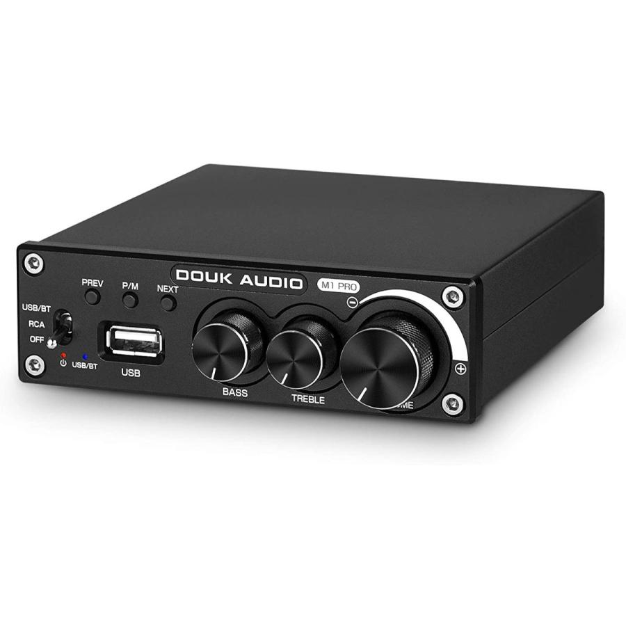 DOUK AUDIO M1 PRO Hi-Fi 320W Bluetooth 5.0 パワーアンプ ステレオ サブウーファー アンプUSB 音楽プレー