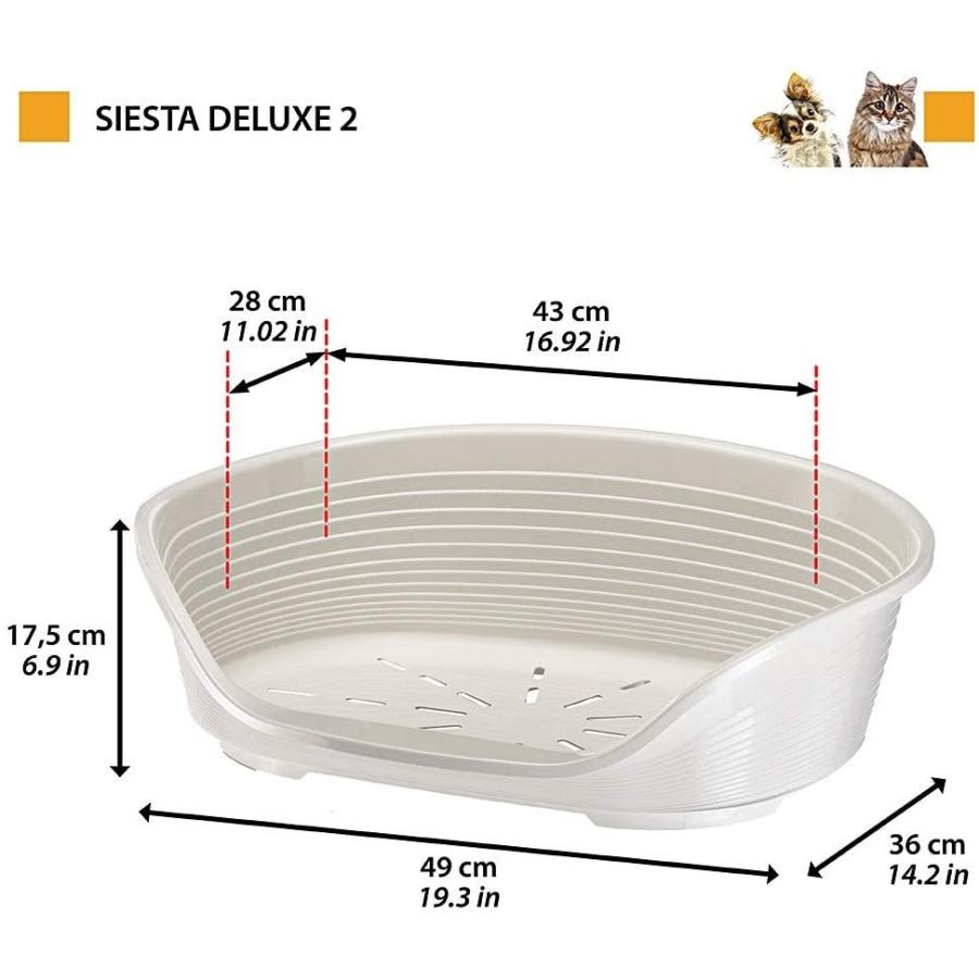 ファープラスト シエスタ SIESTA DX 2 犬 猫 洗える 1個 ベッド 1 x 【70％OFF】 ベット ハウス プラスチック ホワイト