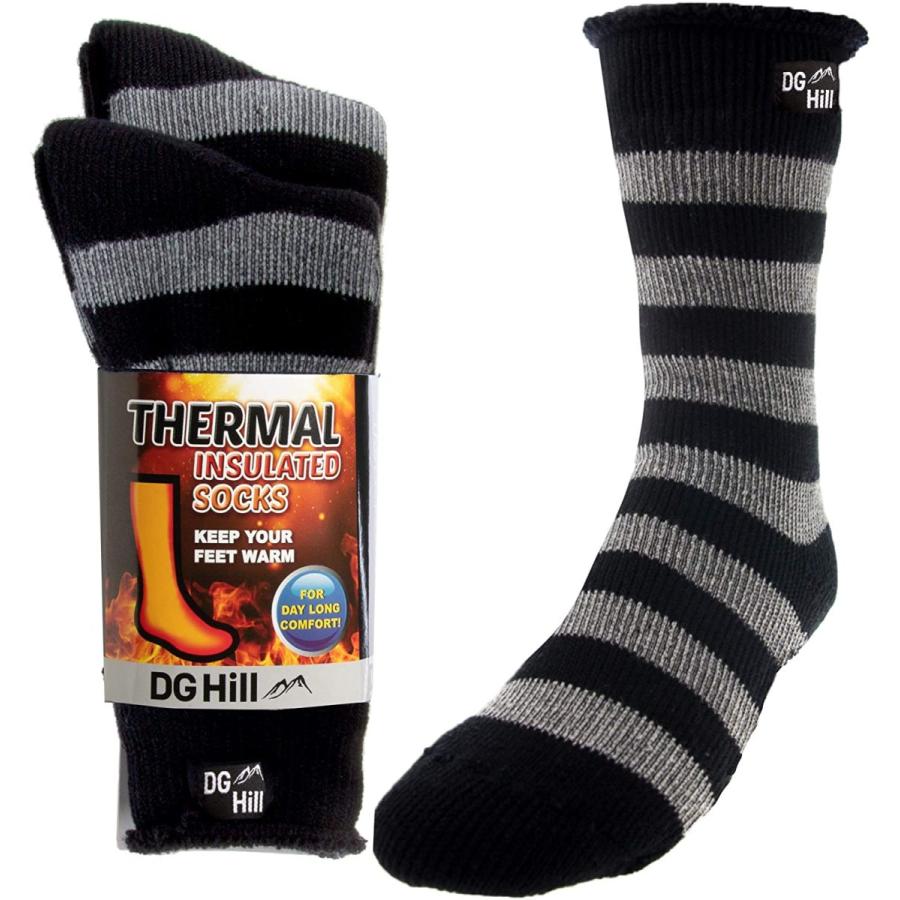 メンズ 厚手で熱を閉じ込める靴下 ブーツ用保温ソックス 2足パック 暖かい冬用クルーソックス 寒い季節に Us サイズ Large Sale Off