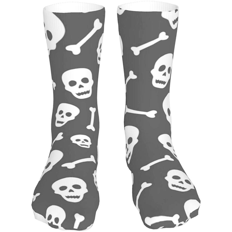 半額 靴下 メンズ レディース 頭蓋骨と骨のハロウィーン ロングソックス クルー丈ソックス スポーツソックス ハイキングソックス くつした スポーツ 自転車 Pay Cineticaedu Com