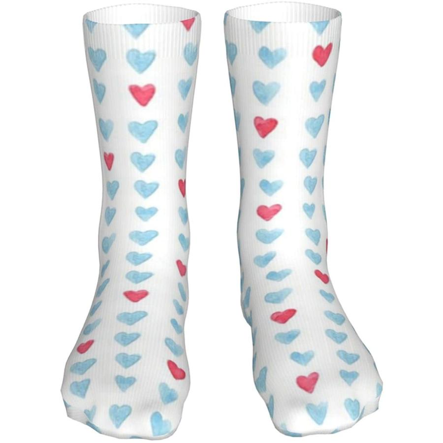 靴下 メンズ くつした クルー丈ソックス スポーツ スポーツソックス ハイキングソックス パイルソック レディース ロングソックス 水彩ハート 自転車 種類豊富な品揃え レディース