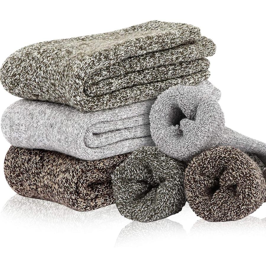 年末のプロモーション大特価 ヘビー厚手ウールクルーソックス メンズandレディース Zision 保温 3 6 12 1サイズ ギフト ウィンターソックス クルー 暖かい 靴下 Www Amf46 Fr