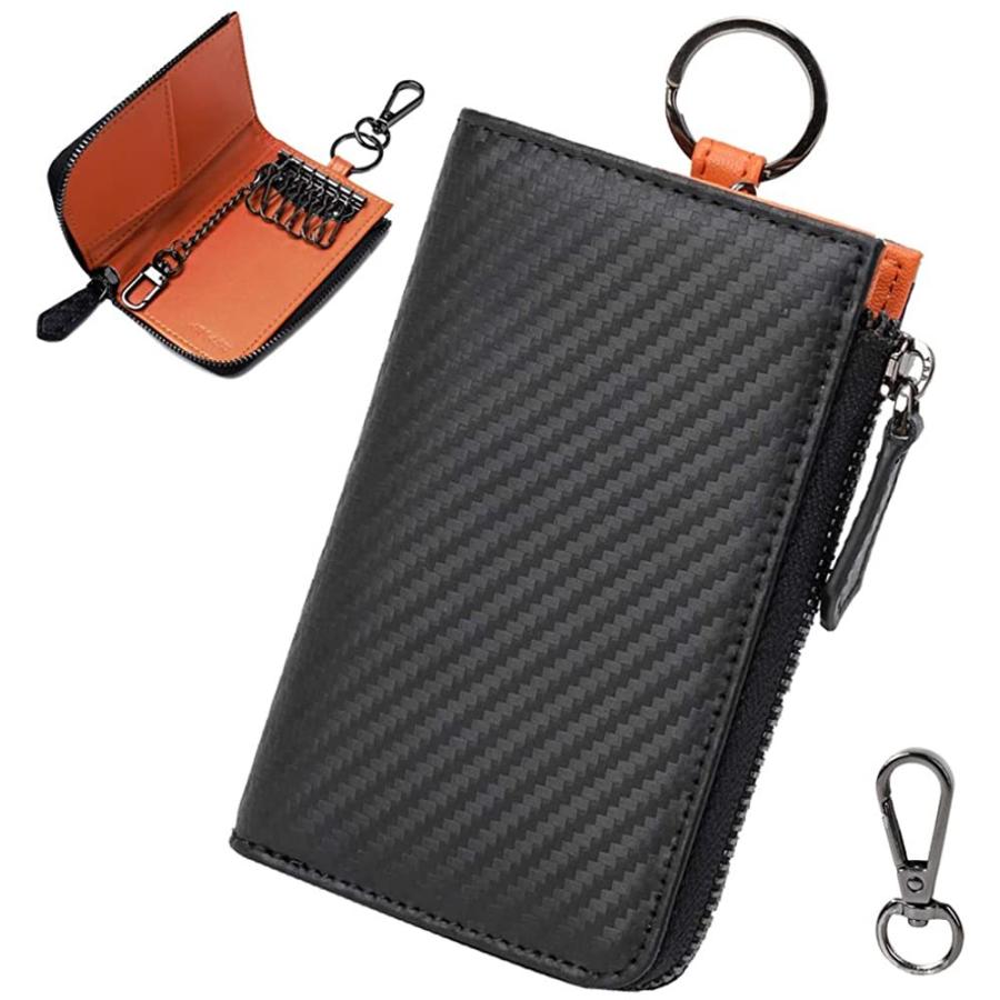 ファッション キナリ ベージュ Arialk キーケース レディース メンズ カードキーケース スマートキーケース 車 キーケース カーボンレザー 360度回転 カラビナフック 6連 Jlaoerr1bg Boulevardrestaurants Com