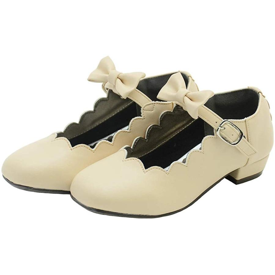 [ショパン] 子供 靴 女の子 フォーマル リボン付きスカラップシューズ 8090-0015 (ホワイト 20cm) フォーマルシューズ