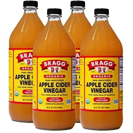 【期間限定お試し価格】 Bragg オーガニック アップルサイダービネガー 日本正規品 946ml (4個セット) 水筒