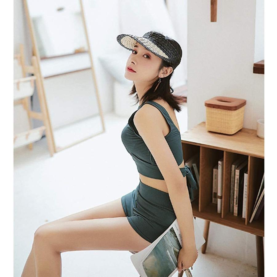 一部予約 Youha 水着 レディース セパレート ビキニ ロングパンツ付 体型カバー ワイドパンツ ボクサーパンツ カシュクール 花柄 上下3点セット ワ Babylonrooftop Com Au