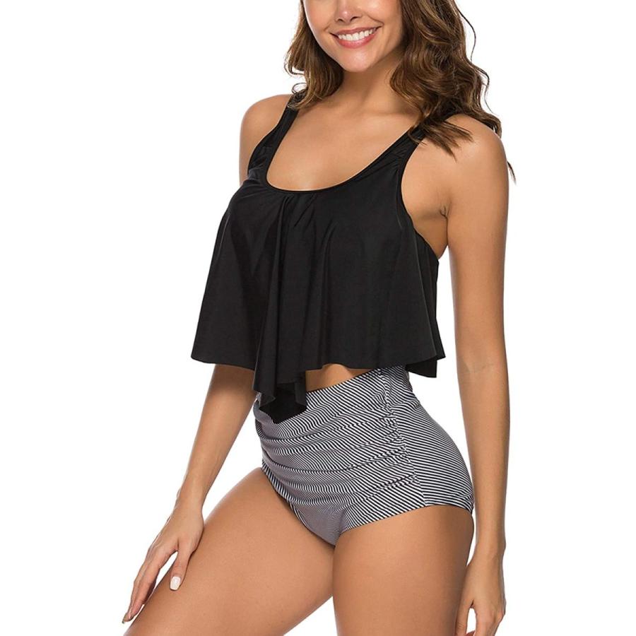 日本未発売 Tswrk 水着 レディース タンキニ ビキニ 体型カバー フリル 花柄 ショートパンツ ハイウエスト パッド付 可愛い ファション 女の子代 3 Cisama Sc Gov Br