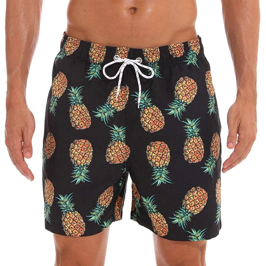 1012円 超歓迎 Fraloshaメンズスイムトランクスクイックドライスイムショーツクラシックビーチショーツ水着水着 メッシュ裏地付き Black M