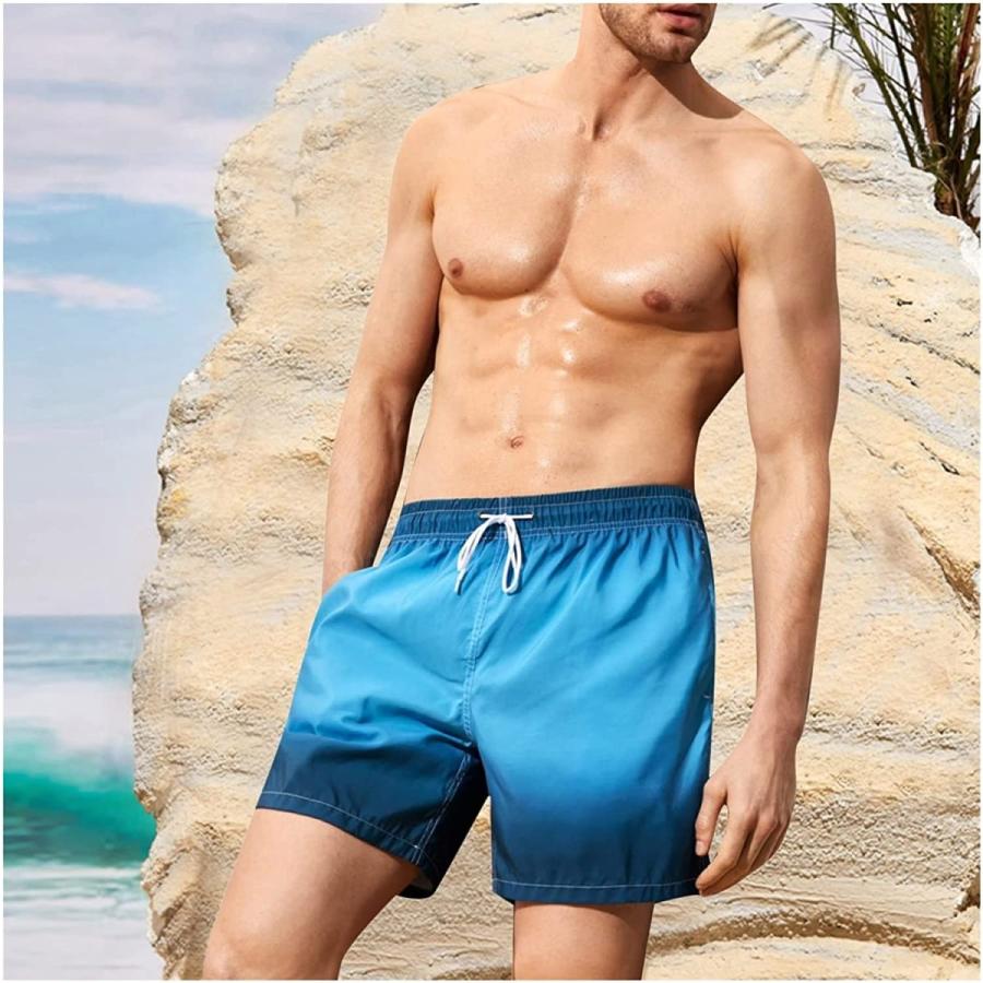 メーカー直送 メンズ水着水着水曜日ビーチ緩いショートパンツボクサーショーツスイミングサーフショーツセットクイックドライ Color Blue サイズ X Wantannas Go Id