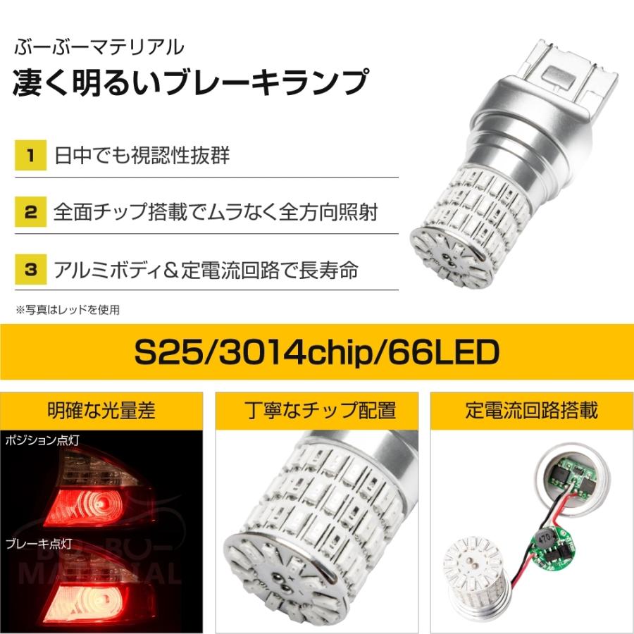 T20 ダブル LED バルブ 所ジョージの世田谷ベース掲載 ブレーキ テールランプ 爆光 赤 レッド 無極性 12V ぶーぶーマテリアル 2個 | ぶーぶーマテリアル | 06