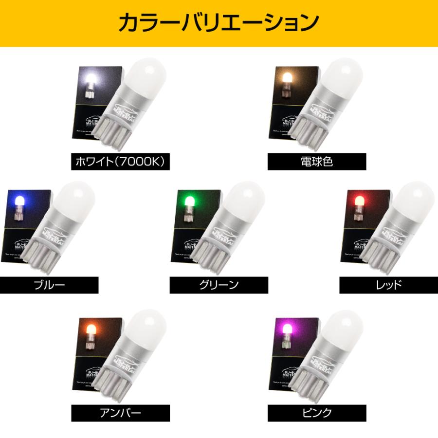 日本最大のブランド 旧品 T10 LED ホワイト 全7色 優しく明るい光拡散 ポジションランプ 12V 無極性 2個 ぶーぶーマテリアル