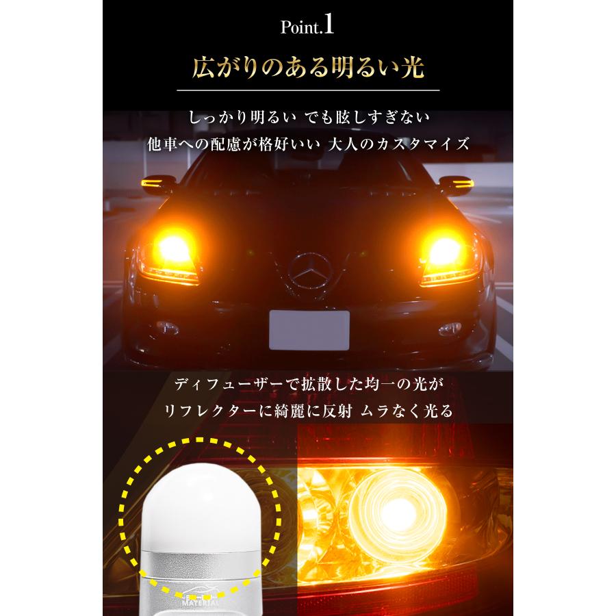 所ジョージの世田谷ベース掲載 T20 LED ウインカー ピンチ部違い 抵抗内蔵あえてしていません ステルス バルブ アンバー 車検対応 2個 ぶーぶーマテリアル | ぶーぶーマテリアル | 05