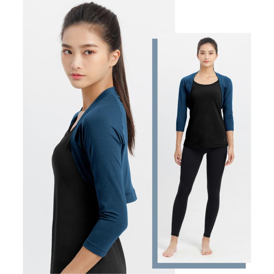 シュラグ 七分袖カーディガン レディース ショート ヨガウェア おしゃれ トップス 長袖 フィットネス ストレッチ Loopa | loopa | 07