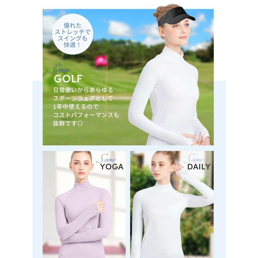 スポーツウェア インナー ルーパ LOOPA ハイネック 長袖 インナー レディース 吸汗速乾 ゴルフ トレーニング UVカット 接触冷感 | loopa | 13