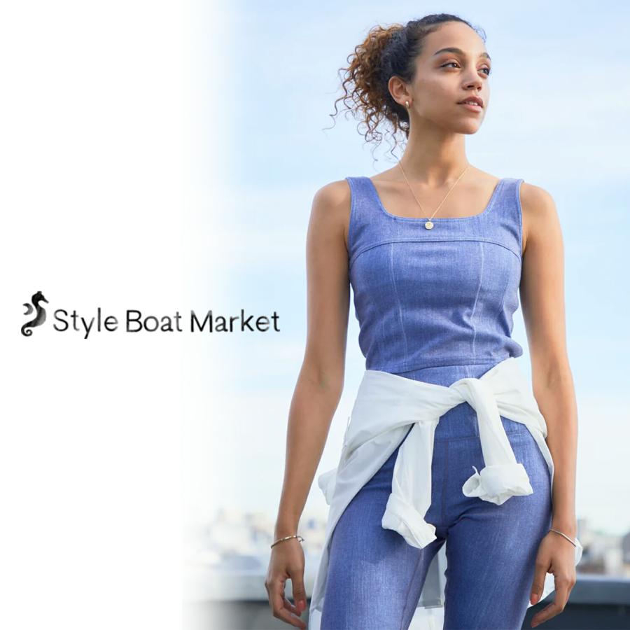 ラスト1点【クーポンで10%OFF】ヨガウェア レギンス スタイルボートマーケット Style Boat Market ステッチデニムレギンス 23SS 接触冷感 UVカット 上下セット｜puravida｜03