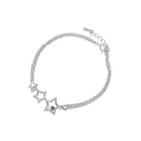 サファイア アンクレット サファイア 9月誕生石 シルバー サファイア アンクレット 星スター 安い オーダー