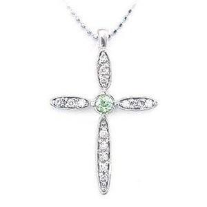 ネックレス レディース 天然石 ペリドット 8誕生石 ネックレス 8月 誕生石 クロス 安い オーダー(49000円)