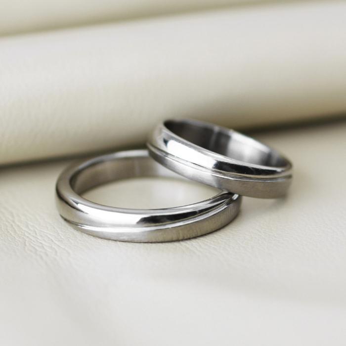 純チタン チタンリング 結婚指輪 ペアリング マリッジリング 金属アレルギー対応 ノンメッキ ノンコーティング 日本製 ミラー仕上と艶消し仕上のリング m-021の画像