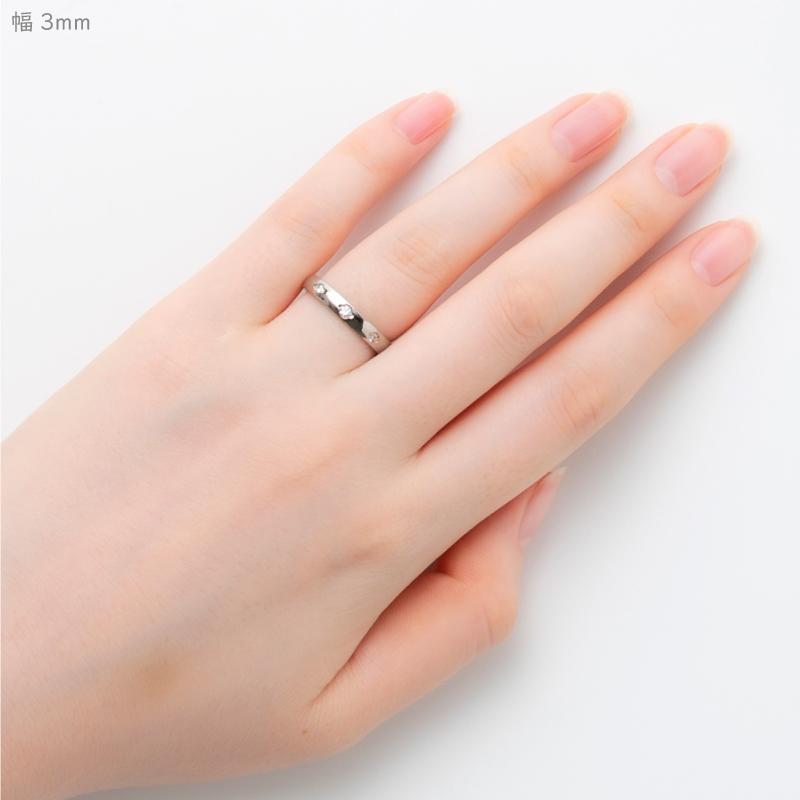 純チタン チタンリング 結婚指輪 ペアリング マリッジリング 金属アレルギー対応 ノンメッキ ノンコーティング 日本製 刻印無料 トリロジー ダイヤモンド m-033の画像