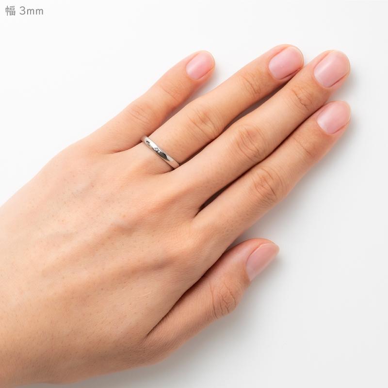 純チタン チタンリング 結婚指輪 ペアリング マリッジリング 金属アレルギー対応 ノンメッキ ノンコーティング 日本製 刻印無料 3ダイヤ＆ブラックダイヤ m-036の画像