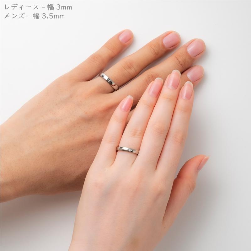 純チタン チタンリング 結婚指輪 ペアリング マリッジリング 金属アレルギー対応 ノンメッキ ノンコーティング 日本製 刻印無料 ダイヤモンド ペアリング m-038の画像