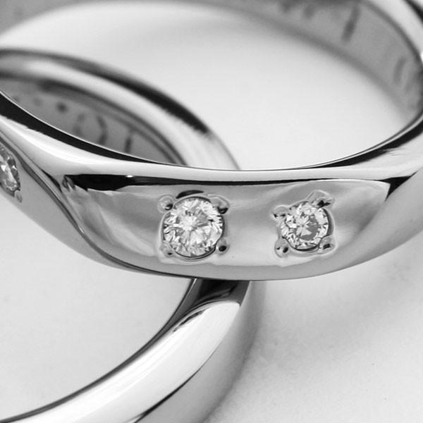 純チタン チタンリング 結婚指輪 ペアリング マリッジリング 金属アレルギー対応 ノンメッキ ノンコーティング 日本製 刻印無料 0.1ctダイヤ デザインリング 048の画像