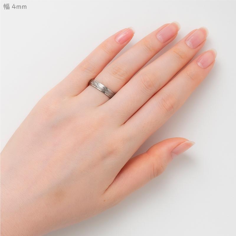 純チタン チタンリング 結婚指輪 ペアリング マリッジリング 金属アレルギー対応 ノンメッキ ノンコーティング 日本製 刻印無料 ツタ模様 タガネ 彫金 m-052の画像