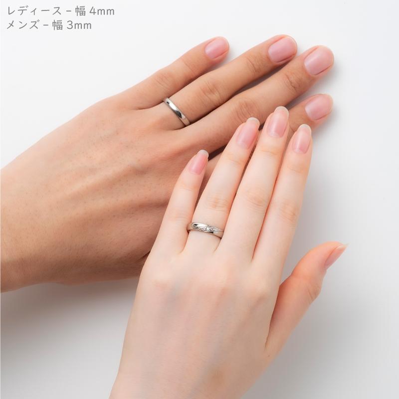 純チタン チタンリング 結婚指輪 ペアリング マリッジリング 金属アレルギー対応 ノンメッキ ノンコーティング 日本製 刻印無料 ピンク ホワイト ダイヤ m-062の画像