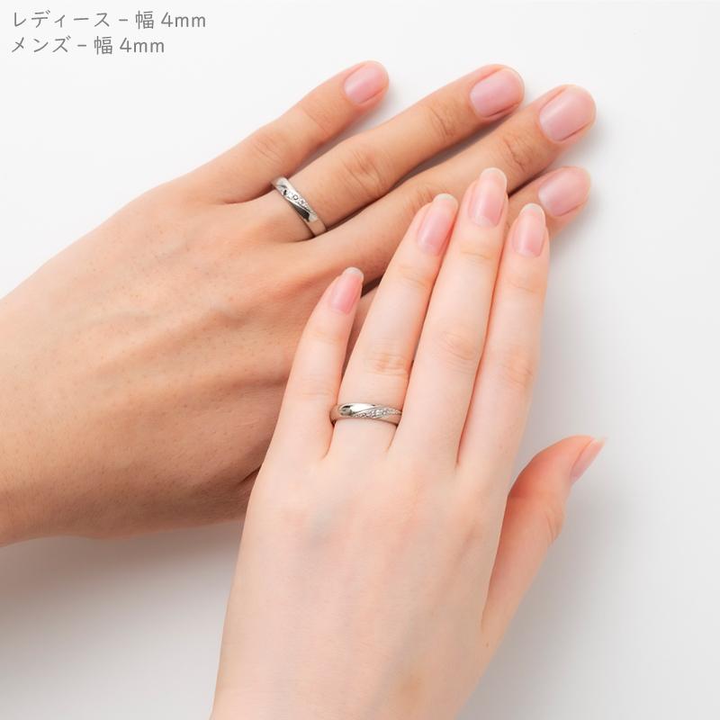 純チタン チタンリング 結婚指輪 ペアリング マリッジリング 金属アレルギー対応 ノンメッキ ノンコーティング 日本製 刻印無料 ダイヤモンド デザイン m-063の画像