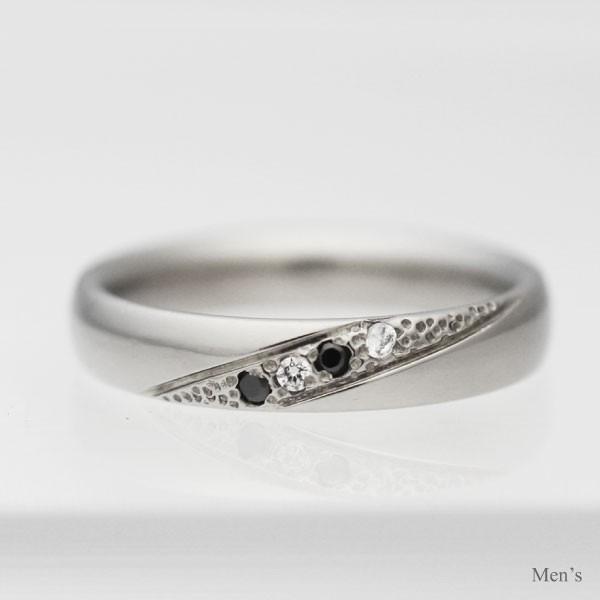 純チタン チタンリング 結婚指輪 ペアリング マリッジリング 金属アレルギー対応 ノンメッキ ノンコーティング 日本製 刻印無料 ダイヤモンド デザイン m-063の画像