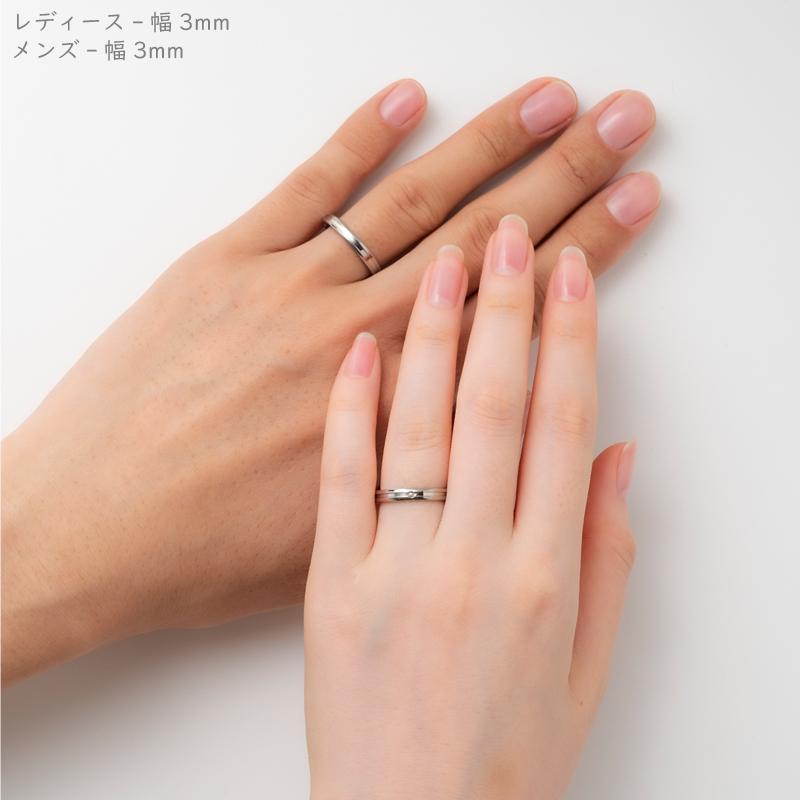 純チタン チタンリング 結婚指輪 ペアリング マリッジリング 金属アレルギー対応 ノンメッキ ノンコーティング 日本製 刻印無料 シンプルライン ダイヤ 甲丸 068の画像