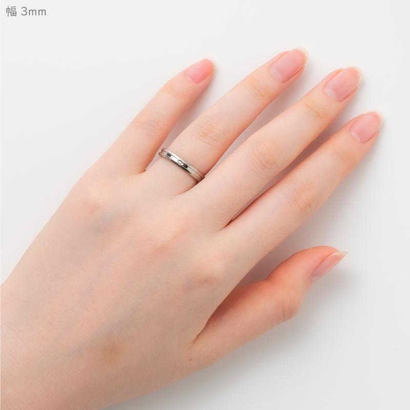 純チタン チタンリング 結婚指輪 ペアリング マリッジリング 金属アレルギー対応 ノンメッキ ノンコーティング 日本製 刻印無料 シンプルライン ダイヤ 甲丸 068の画像
