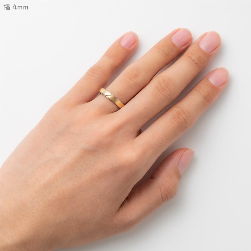 純チタン チタンリング 結婚指輪 ペアリング マリッジリング 金属アレルギー対応 ノンメッキ ノンコーティング 日本製 刻印無料 ゴールド K18G デザイン m-090の画像