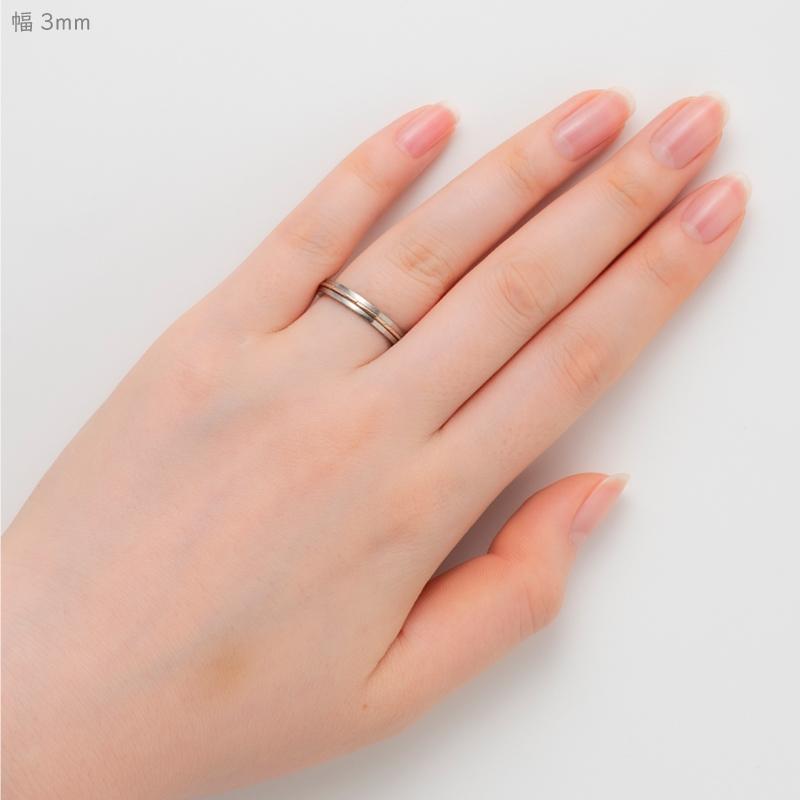 純チタン チタンリング 結婚指輪 ペアリング マリッジリング 金属アレルギー対応 ノンメッキ ノンコーティング 日本製 刻印無料 ピンクゴールド ライン m-095の画像
