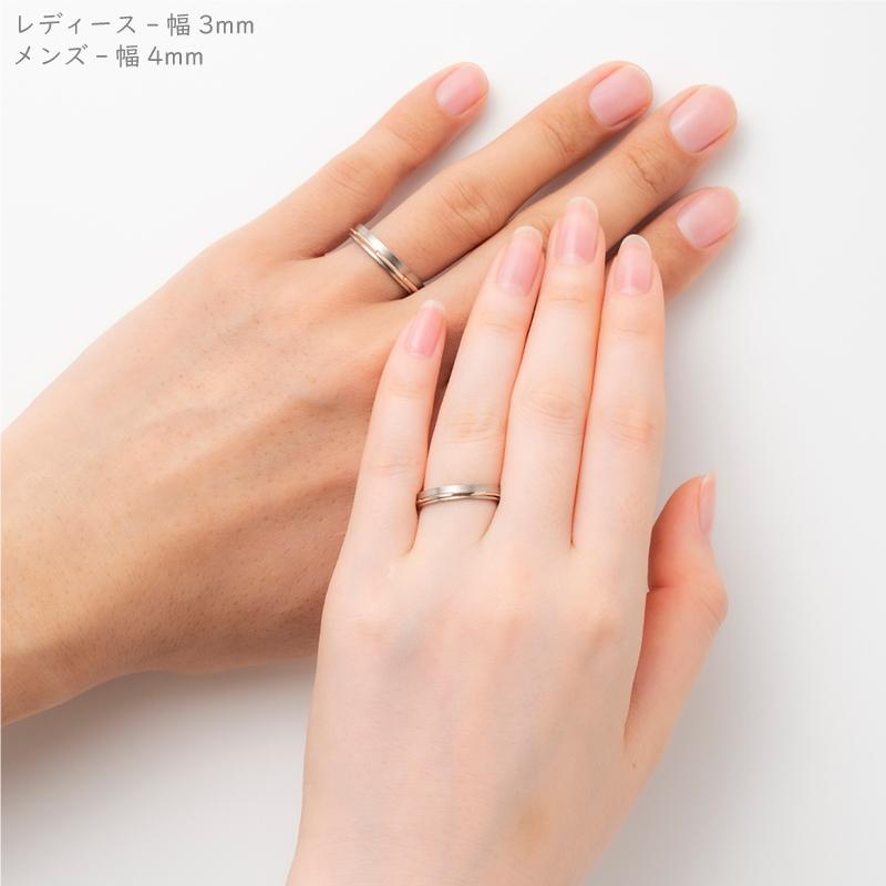 純チタン チタンリング 結婚指輪 ペアリング マリッジリング 金属アレルギー対応 ノンメッキ ノンコーティング 日本製 刻印無料 ピンクゴールド K18PG m-096の画像