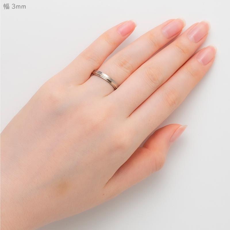 純チタン チタンリング 結婚指輪 ペアリング マリッジリング 金属アレルギー対応 ノンメッキ ノンコーティング 日本製 刻印無料 ピンクゴールド K18PG m-096の画像