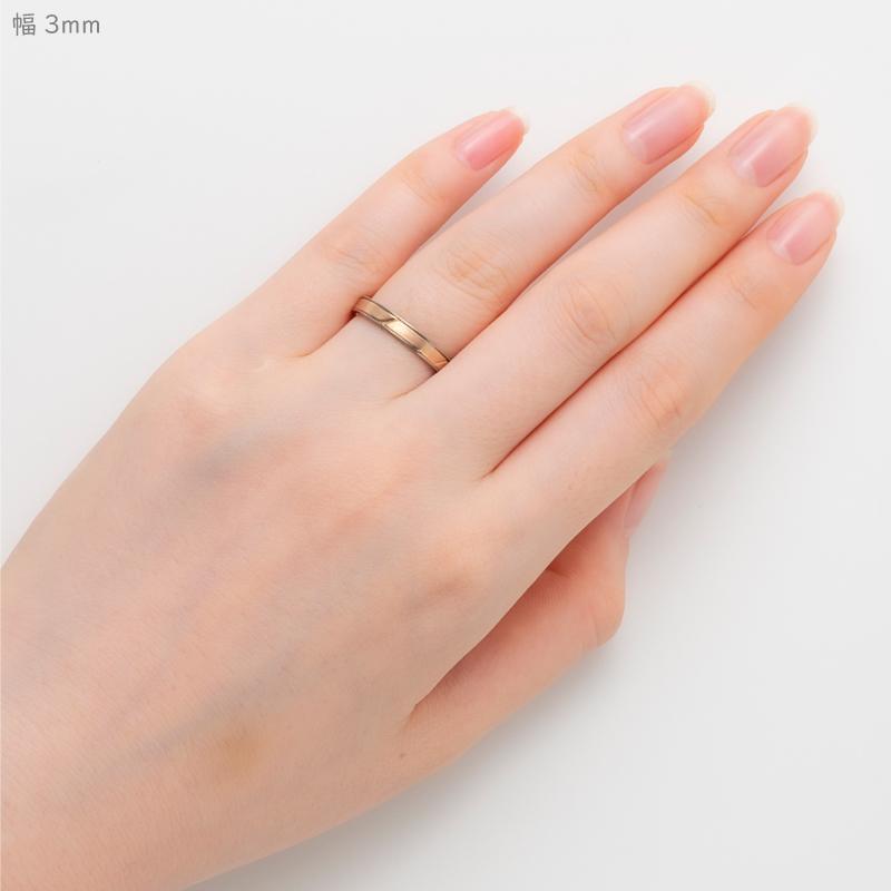 純チタン チタンリング 結婚指輪 ペアリング マリッジリング 金属アレルギー対応 ノンメッキ ノンコーティング 日本製 刻印無料 ピンクゴールド K18PG m-097の画像