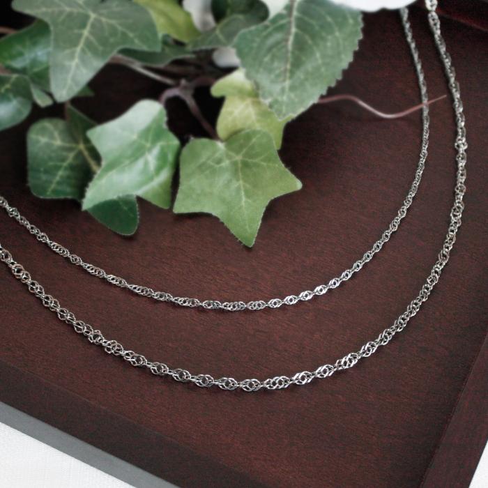 金属アレルギー対応 純チタン二連チェーンネックレス 長さオーダー