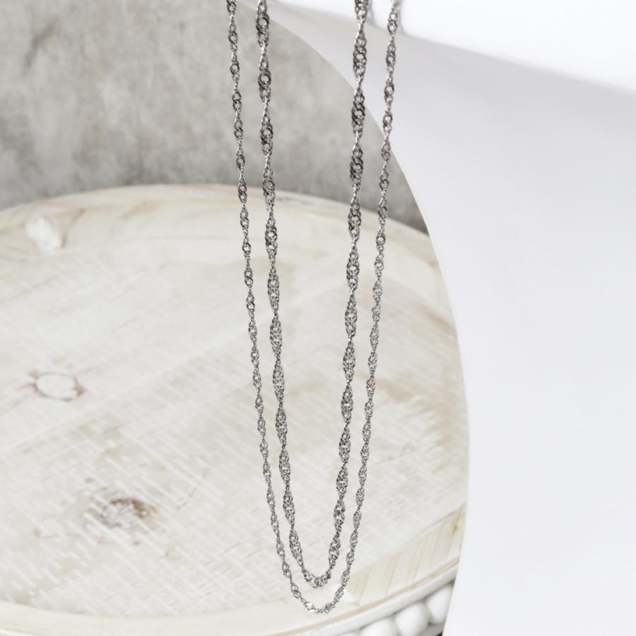 金属アレルギー対応 純チタン二連チェーンネックレス 長さオーダー