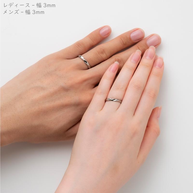 純チタン 指輪 リング チタンリング 単品 金属アレルギー対応 ノンメッキ ノンコーティング 日本製 刻印無料 メンズ レディース 緩やか ウェーブ 波 r-051の画像