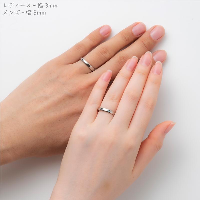 純チタン 指輪 リング チタンリング 単品 金属アレルギー対応 ノンメッキ ノンコーティング 日本製 刻印無料 メンズ レディース 一粒 ブルーダイヤ 甲丸 r-078の画像