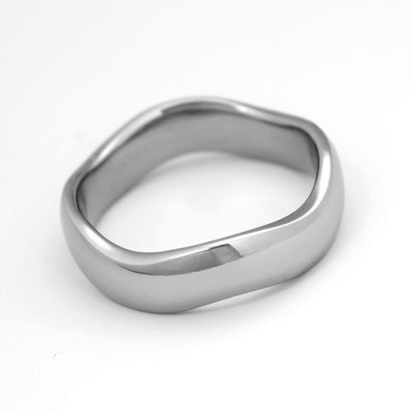 国際ブランド 純チタンリング ウェーブデザイン 金属アレルギー対応の指輪 セミオーダーリング R063 人気ブランドを Www Ladislexia Net