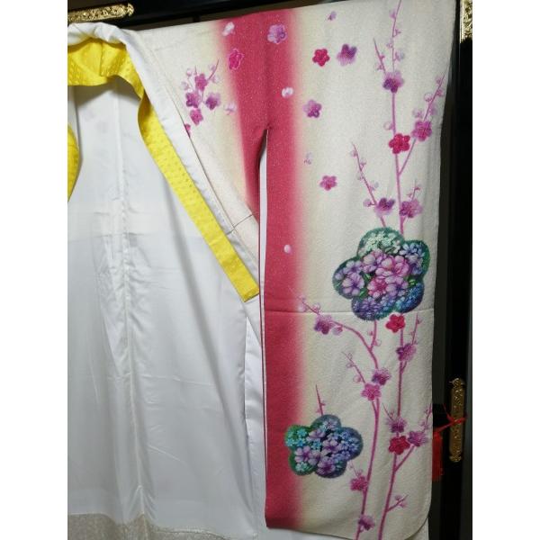153 中振袖 成人式 着物 美品 (裄66 袖丈107 身丈(肩から)168 前25 後 