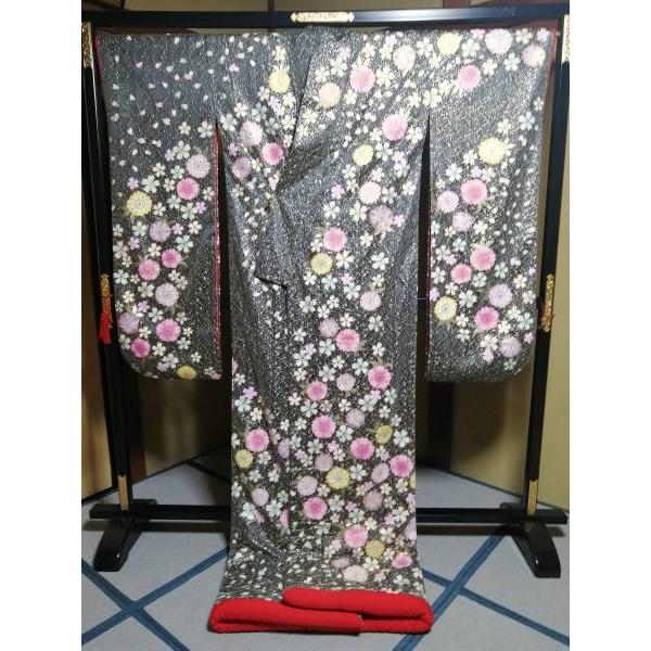 46 豪華絢爛 色打掛 チュール素材 合わせ仕立 [裄66 袖丈105 身丈(肩 