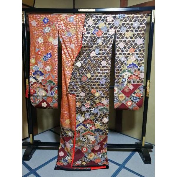 49 お色直し 振袖 美品 [裄64 袖丈107 身丈(肩から)183 前24 後