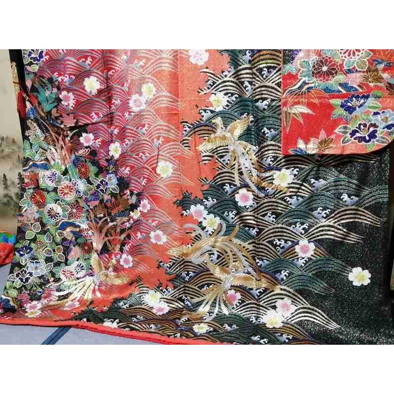 57 お色直し 振袖 結婚式 [裄64 袖丈107 身丈(肩から)182 前24 後30 