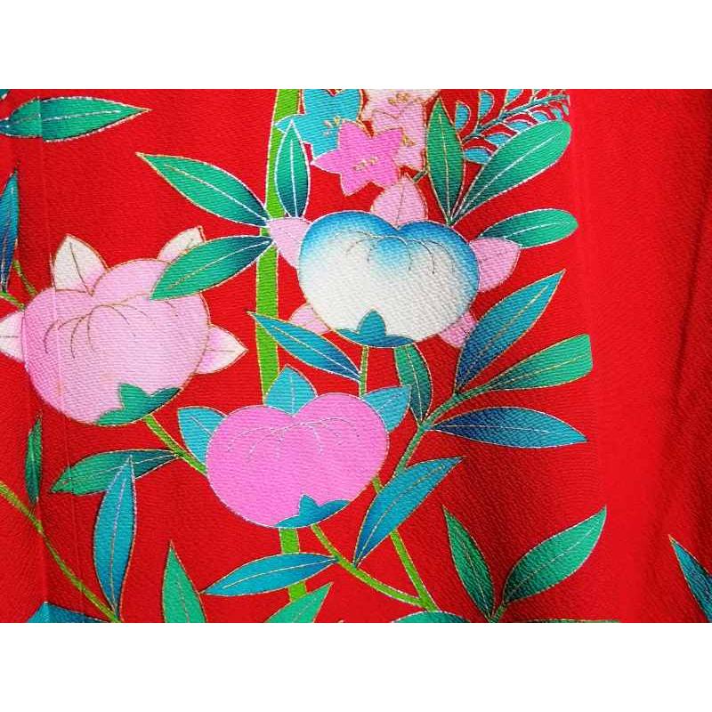 77 お色直し 振袖 結婚式 [裄65 袖丈105 身丈(肩から)175 前24 後30